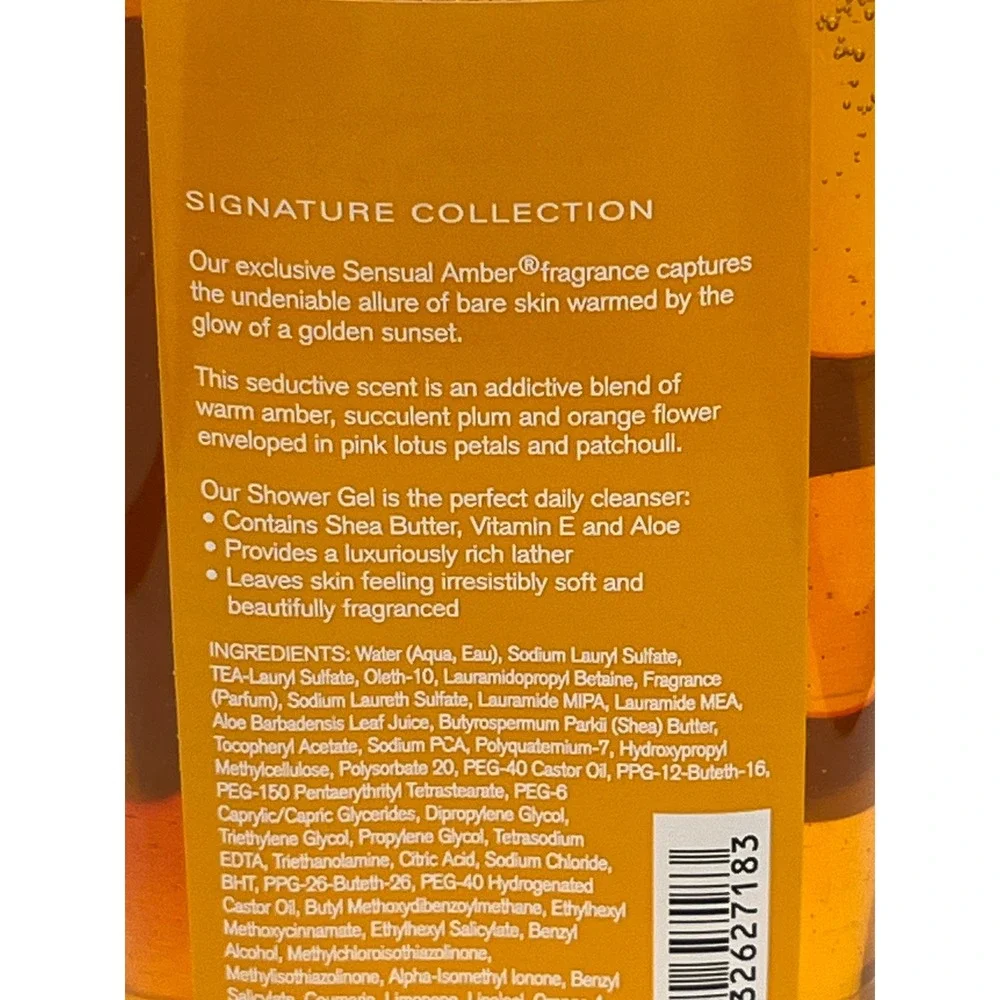Bath & Body Works Sensual Amber Shower Gel 10oz Signature Collection  Vitamin E